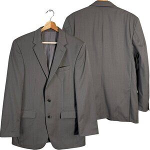 Kenneth Cole New York Striped Wool Sport Coat Dinner Jacket Blazer Men's 40R Tan
